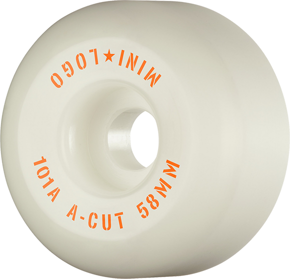 Mini Logo A-Cut 58mm 101a White  Skateboard Wheels (Set of 4)