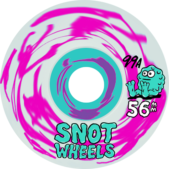 Snot Swirls 56mm 99a Pink/White Skateboard Wheels (Set of 4)