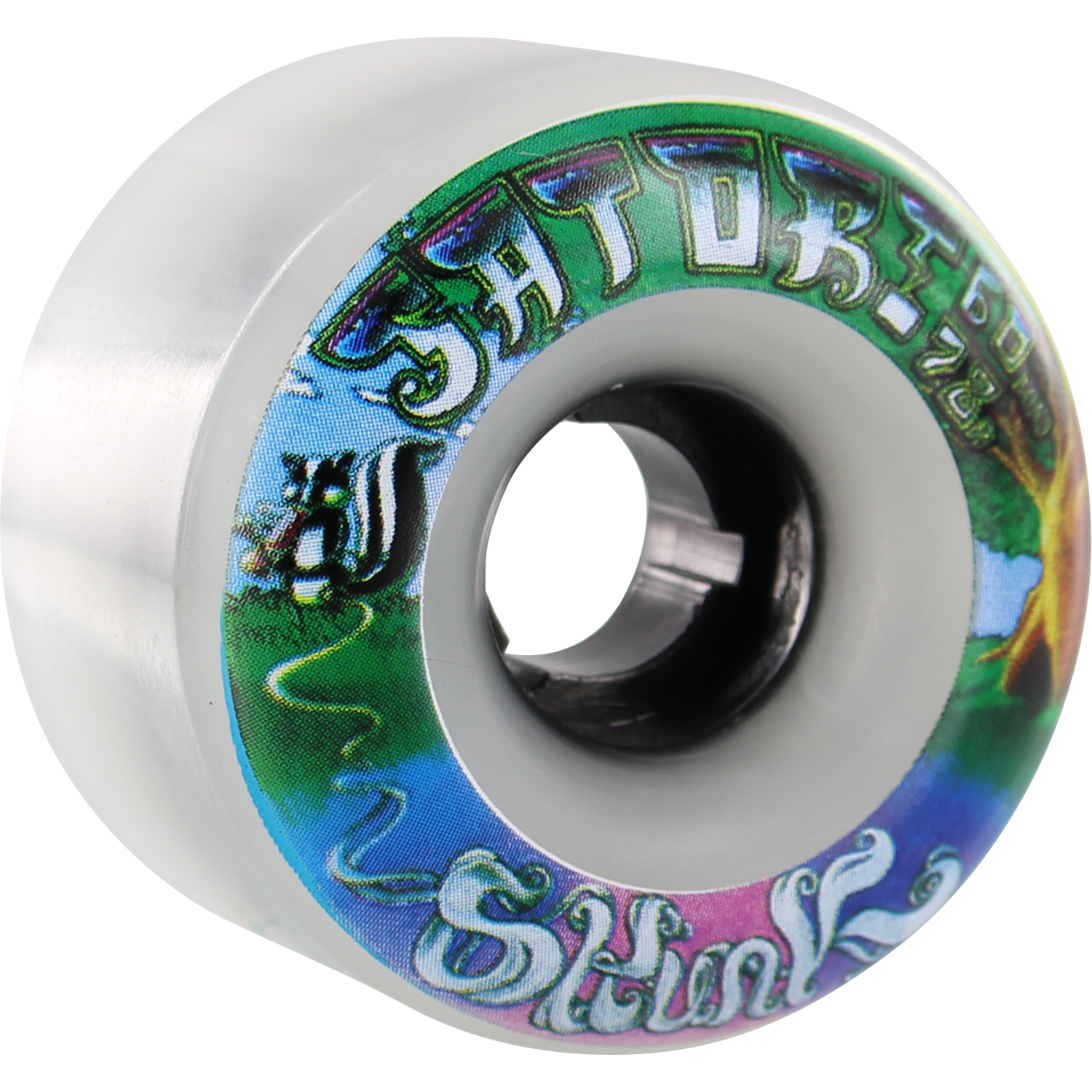Satori Goo Ball Skunk 60mm 78a Clear White Skateboard Wheels (Set of 4)