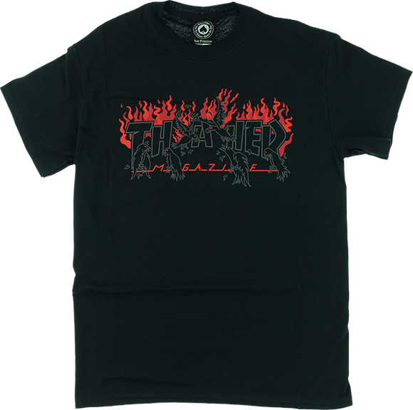 Thrasher Crows T-Shirt - Size: SMALL Black/Red/Grey