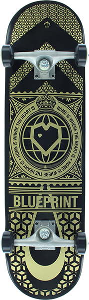 Blueprint Home Heart Complete Skateboard -8.12 Black/Gold 