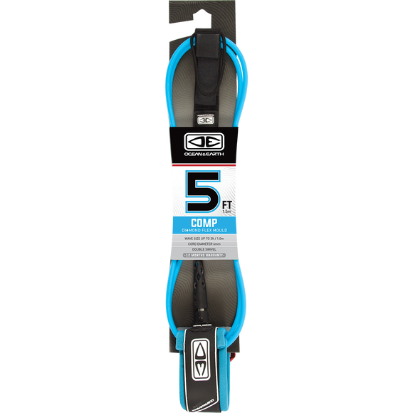 Ocean And Earth - Moulded Comp Surfboard Leash - Color Variation