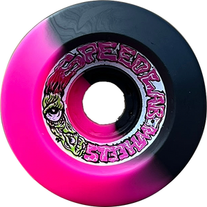 Speedlab Strangehouse 60mm 95a Black/Pink Split Skateboard Wheels (Set of 4)