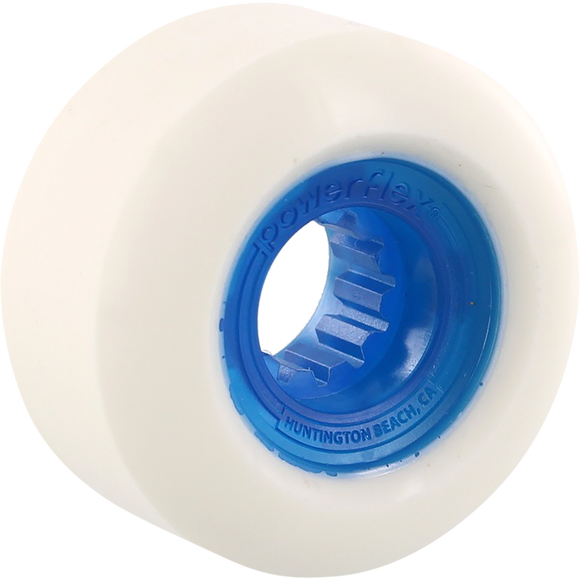Powerflex Rock Candy 58mm 84b White/Clear Blue Skateboard Wheels (Set of 4)