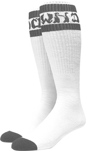 Dogtown Striped Tube Socks White/Grey - Single Pair 