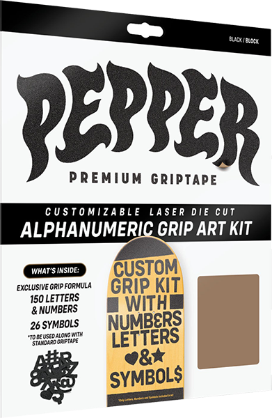 Pepper Custom GRIPTAPE Kit Die-Cut Pieces Alphanumeric 