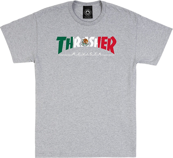 Thrasher Mexico T-Shirt - Size: X-LARGE Heather Grey