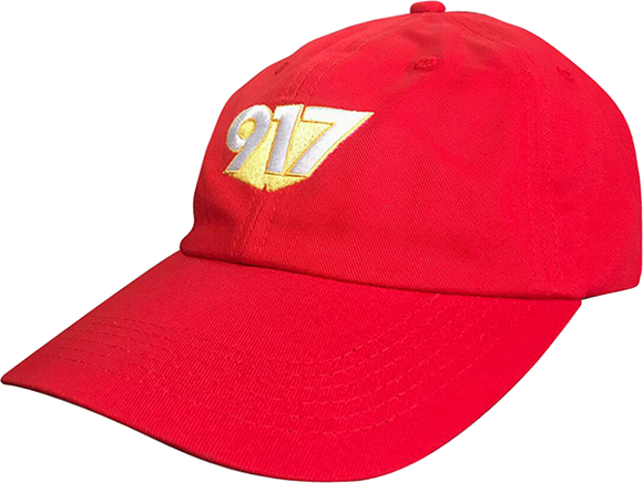 Call Me 917 3D Dad Skate Skate HAT - Adjustable Red  