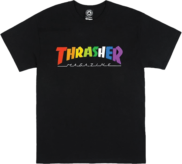 Thrasher Rainbow Mag T-Shirt - Size: MEDIUM Black