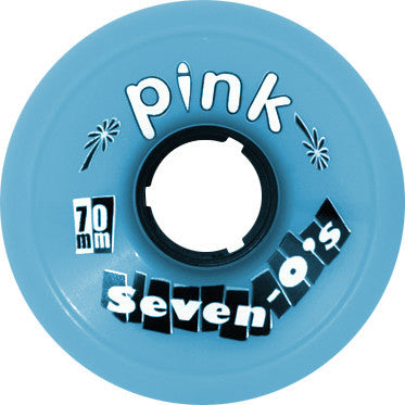 Pink Seven-O's 70mm 81a Blue Skateboard Wheels (Set Of 4) - Universo Extremo Boards