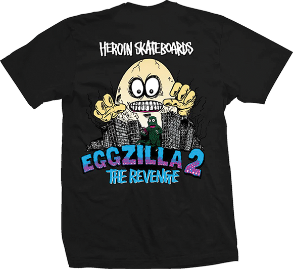 Heroin Eggzilla T-Shirt - Size: SMALL Black