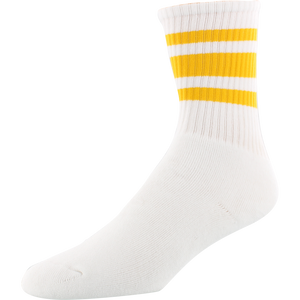 Socco Socks Small/Medium Crew Stripe White/Gold - Single Pair