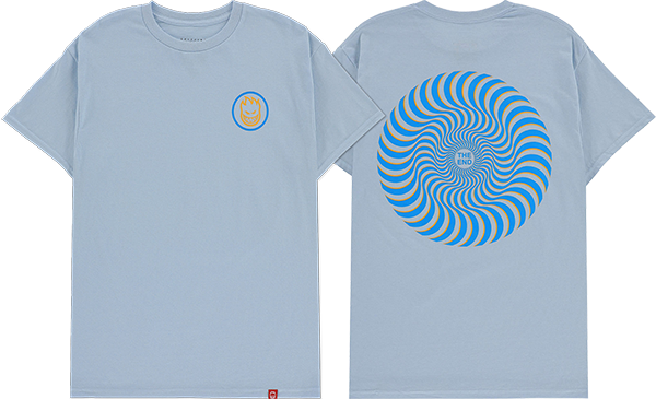 Spitfire Classic Swirl Overlay T-Shirt - Size: MEDIUM Lt.Blue/Blue/Gold