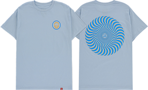 Spitfire Classic Swirl Overlay T-Shirt - Size: MEDIUM Lt.Blue/Blue/Gold