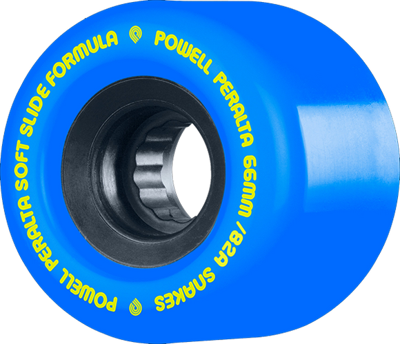 Powell Peralta Snakes 66mm 82a Blue/Black W/Yellow Longboard Wheels (Set of 4)