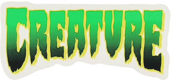Creature Logo Clear Sticker 4x2 Dark Green