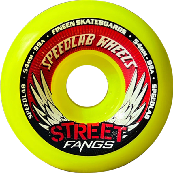 Speedlab Street Fangs 3.0 54mm 99a Yellow Skateboard Wheels (Set of 4)