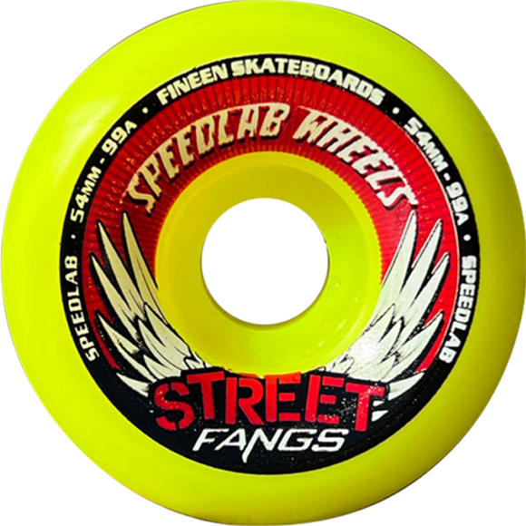 Speedlab Street Fangs 3.0 54mm 99a Yellow Skateboard Wheels (Set of 4)