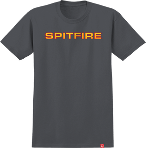 Spitfire Classic '87 T-Shirt - Size: LARGE Charcoal/Gold/Red