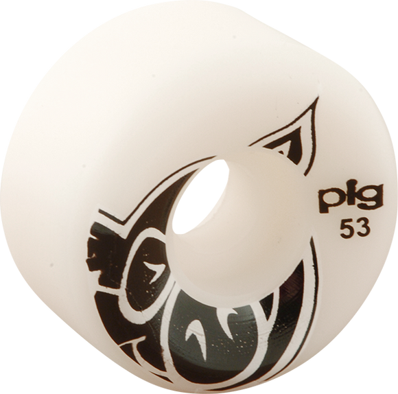 Pig Conical 3D Pig 53mm 101a White Skateboard Wheels (Set of 4)