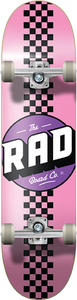 Rad Checker Stripe Complete Skateboard -7.75 Pink/Black 