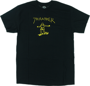 Thrasher Gonz Logo T-Shirt - Size: SMALL Black/Yellow