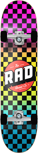 Rad Checker Complete Skateboard -7.75 Neon Fade 