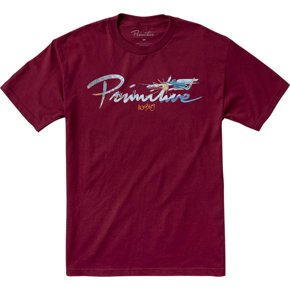 Primitive Moebius Nuevo T-Shirt - Size: SMALL Burgundy