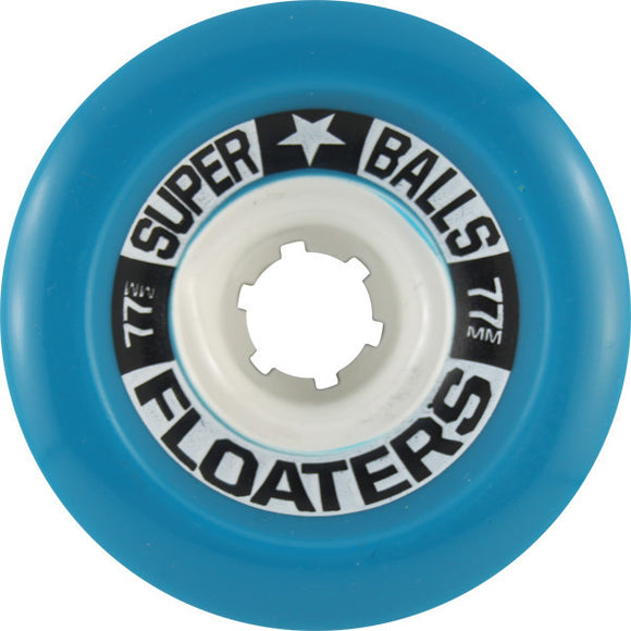 Earthwing Superballs Floater Blue / White Longboard Wheels - 77mm 81a (Set of 4) - Universo Extremo Boards