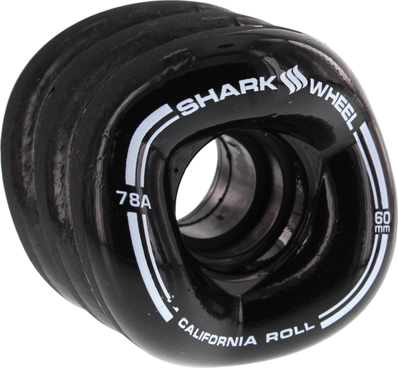 Shark California Roll 60mm 78a Solid Black Skateboard Wheels (Set of 4)