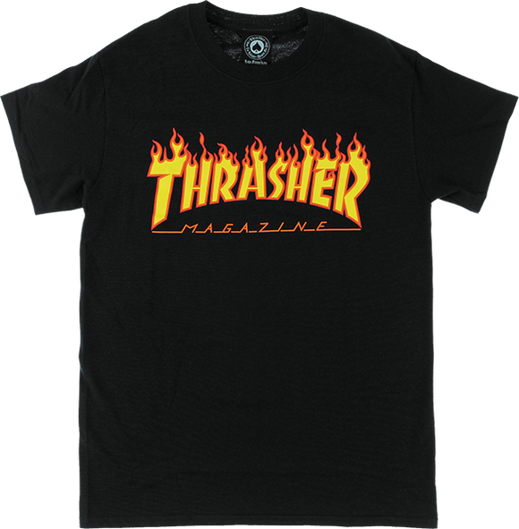 Thrasher Flame T-Shirt - Size: SMALL Black