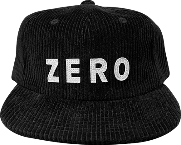 Zero Army Corduroy Applique Skate HAT - Adjustable Black/White 