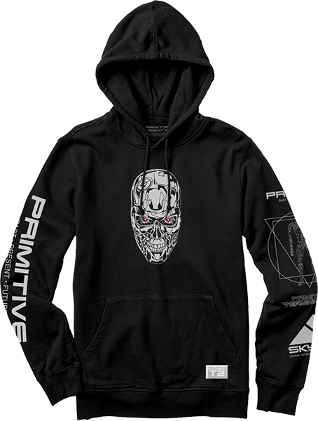 Primitive T2 Skynet Hooded Sweatshirt - MEDIUM Black