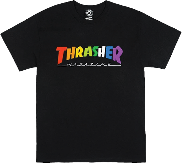 Thrasher Rainbow Mag T-Shirt - Size: SMALL Black