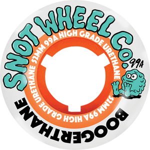 Snot Wheel Co. Boogerthane Team 52mm 99a White/Orange Skateboard Wheels (Set of 4)