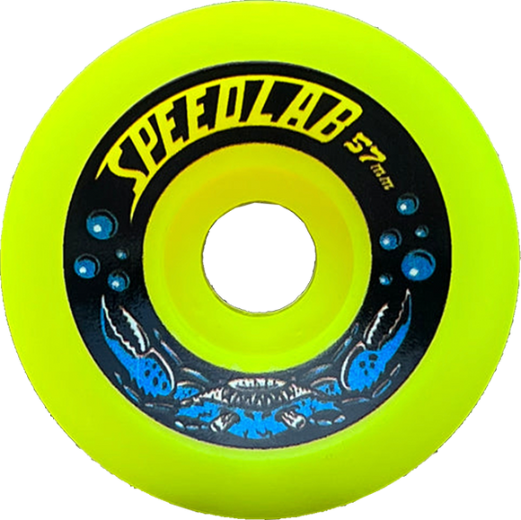 Speedlab Soft Shells 57mm 95a Neon Yellow Skateboard Wheels (Set of 4)