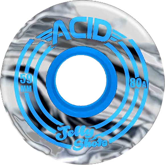 Acid Jelly Shots 59mm 80a White/Black Swirl Skateboard Wheels (Set of 4)