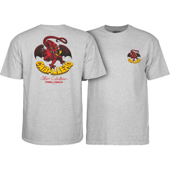 Powell Peralta Cab Dragon II T-Shirt - Size: SMALL Athletic Heather Grey