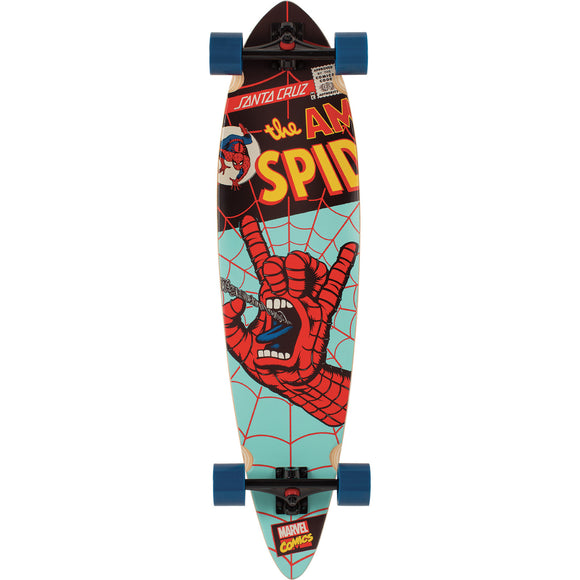 Santa Cruz Marvel Spiderman Hand Pintail Complete Longboard - 9.58x39 | Universo Extremo Boards Skate & Surf