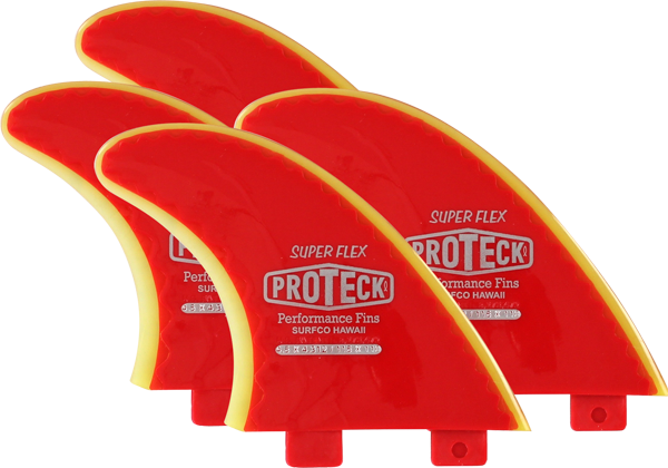 Proteck Super Flex Fcs Sup Quad Set 4.5 Red/Yellow Surfboard FIN 