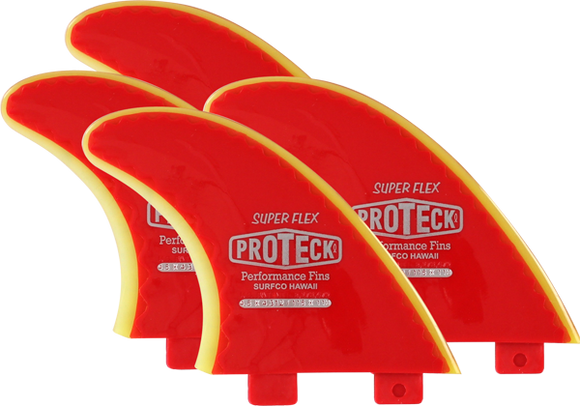 Proteck Super Flex Fcs Sup Quad Set 4.5 Red/Yellow Surfboard FIN 