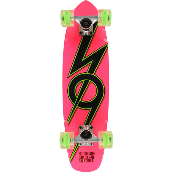 Sector 9 83 Glow Wheels Complete Skateboard -7.25x27.7 Pink/Green | Universo Extremo Boards Skate & Surf