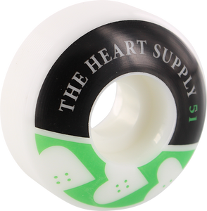 Heart Supply Squad 51mm White/Kelly Green Skateboard Wheels (Set of 4)