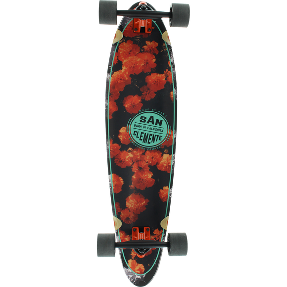 San Clemente Orange Blossom Squashtail Complete Skateboard - 9x36 