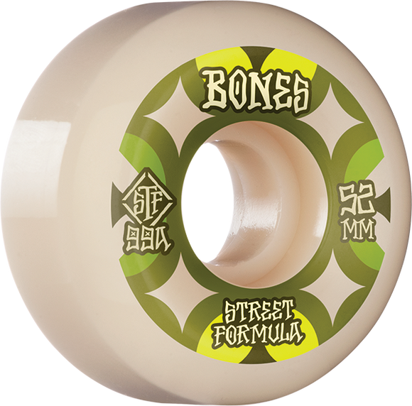 Bones Wheels STF V5 Retros 52mm 99a White Skateboard Wheels (Set of 4)