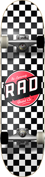 Rad Checker 2 Complete Skateboard -7.75 Black/White 