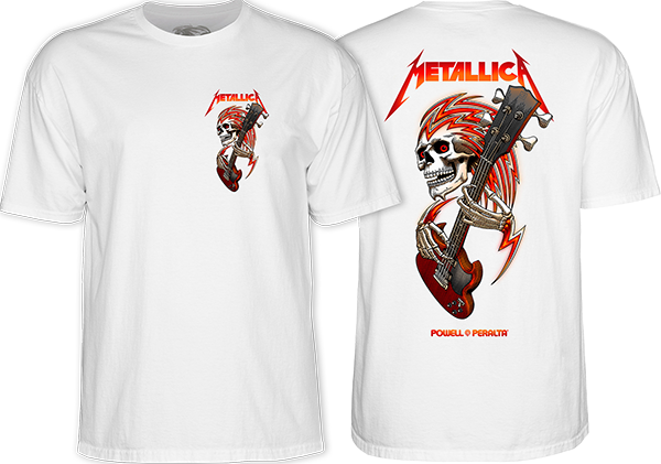 Powell Peralta Metallica Collab T-Shirt - Size: SMALL White