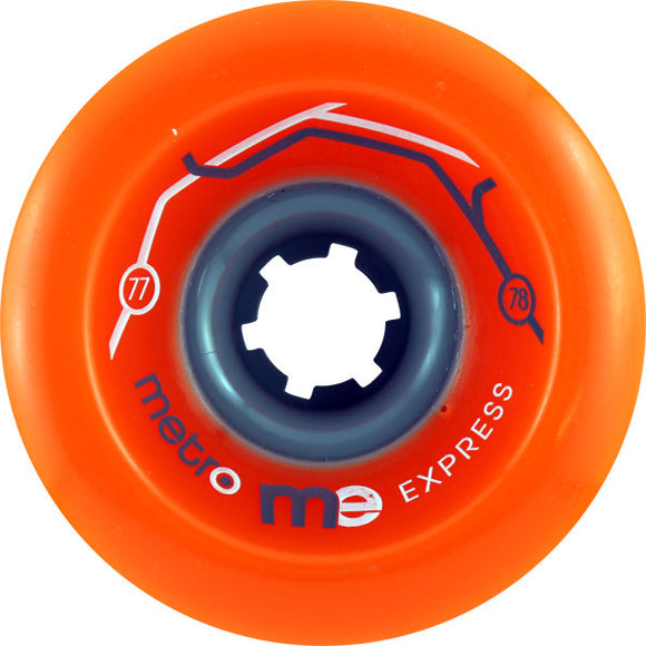 Metro Express 77mm 78a Orange Skateboard Wheels (Set Of 4) - Universo Extremo Boards