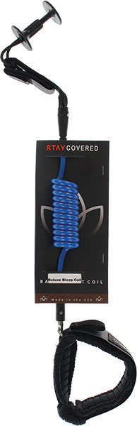 Stay Covered Coiled Bicep Bodyboard Leash Blu