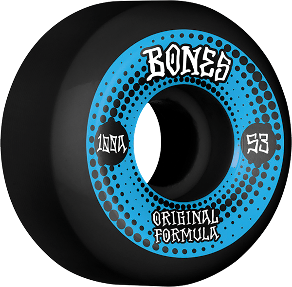 Bones Wheels 100'S Og V5 Originals 53mm 100a Black Skateboard Wheels (Set of 4)